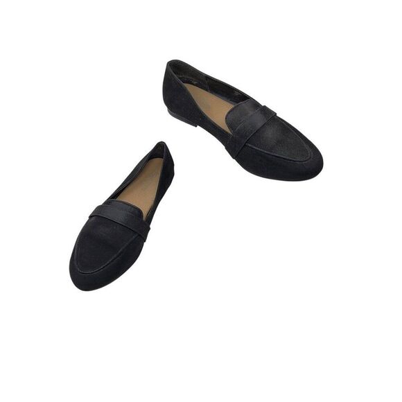 Torrid Womens Black Vegan Faux Suede Slip On Loafers Sz 7 Comfortable Shoes - Picture 1 of 10